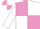 Mauve and White (quartered), White sleeves