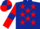 Dark Blue, Red stars, Red sleeves, Dark Blue armlets, quartered cap
