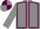 Grey, Maroon seams, quartered cap