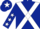Dark Blue, White cross belts, Dark Blue sleeves, White stars, Dark Blue cap, White star