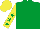 EMERALD GREEN, YELLOW sleeves, EMERALD GREEN stars, YELLOW cap