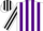White and Purple stripes, White and Black striped sleeves and cap