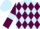 Light blue and maroon diamonds, maroon sleeves, light blue armlets