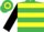 EMERALD GREEN & YELLOW HOOPS, black sleeves, emerald green & yellow hooped cap