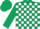 DARK GREEN and WHITE check, DARK GREEN sleeves and cap