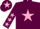 MAROON, pink star & stars on sleeves, maroon cap, pink star