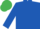 ROYAL BLUE, black and emerald green qtd. cap
