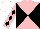 Pink and Black diabolo, diamonds on sleeves, White cap
