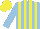 LIGHT BLUE & YELLOW STRIPES, light blue sleeves, yellow cap