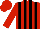 Red, black stripes, red cap