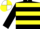 BLACK & YELLOW HOOPS, white & yellow quartered cap