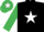 BLACK, white star, emerald green sleeves, emerald green cap, white star