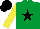 Emerald Green, Black star, Yellow sleeves, Black cap