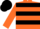 ORANGE & BLACK HOOPS, orange sleeves, black cap