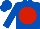 ROYAL BLUE, red disc, royal blue cap