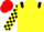 Yellow, Black epaulets, Black and Yellow check sleeves, Red cap
