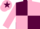Maroon and Pink (quartered), Pink sleeves, Pink cap, Maroon star