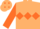 BEIGE, orange triple diamond & sleeves, beige cap, orange diamonds