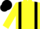 Yellow, Black braces, Black cap