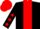 BLACK, red panel, red stars on sleeves, red cap