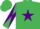 EMERALD GREEN, purple star, diabolo on sleeves, emerald green cap