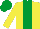YELLOW, emerald green panel, emerald green cap