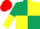 Dark Green and Yellow (quartered), halved sleeves, Red cap