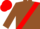 BROWN, red sash & cap