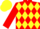RED & YELLOW DIAMONDS, red sleeves, yellow cap