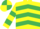YELLOW & EMERALD GREEN CHEVRONS, hooped sleeves, quartered cap