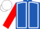 Royal Blue, White seams, Red sleeves, White cap