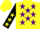 YELLOW, purple stars, black sleeves, yellow stars, yellow cap