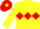 YELLOW, red triple diamond, red cap, yellow diamond