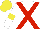 White, red cross belts, white sleeves, yellow armlets, yellow cap