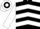 BLACK & WHITE CHEVRONS, white sleeves, hooped cap