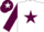 White, Maroon star and sleeves, Maroon cap, White star