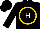 Black, White 'H' in Gold Circle
