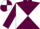 Maroon and White diabolo, quartered cap