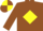 Brown, Yellow diamond, quartered cap