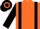 Orange, Black braces and sleeves, hooped cap
