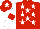 Red, White stars, White sleeves, Red armlets, Red cap, White star