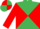 Emerald Green and Red diabolo, Red sleeves, quartered cap