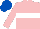 PINK, white hoop, royal blue cap