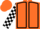 Orange, Black seams, White and Black check sleeves, Orange cap