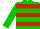 GREEN & RED HOOPS, white cap
