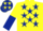 YELLOW, DARK BLUE stars, halved sleeves