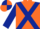 Orange, Dark Blue cross belts and sleeves, Dark Blue and Orange quartered cap