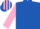 ROYAL BLUE, PINK sleeves, PINK and ROYAL BLUE striped cap
