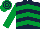 Dark Blue, Emerald Green chevrons and sleeves, Emerald Green and Dark Blue hooped cap