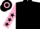 Black, Pink sleeves, Black stars, hooped cap